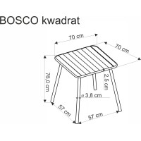 Záhradný stôl BOSCO - 70x70 cm - biely