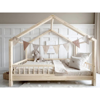 Detská domčeková posteľ z masívu borovice Bedhouse BELLO (so šuplíkom/s prístelkou) - 160x80 cm