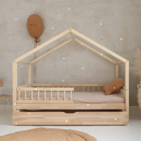 Detská domčeková posteľ z masívu borovice Bedhouse BELLO (so šuplíkom/s prístelkou) - 160x80 cm