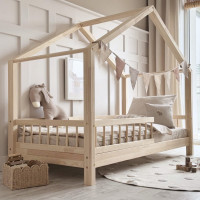 Detská domčeková posteľ z masívu borovice Bedhouse BELLO (so šuplíkom/s prístelkou) - 160x80 cm