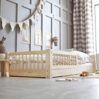 Detská Montessori posteľ z masívu borovice BASIC - 160x80 cm