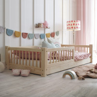 Detská Montessori posteľ z masívu borovice BASIC - 200x90 cm