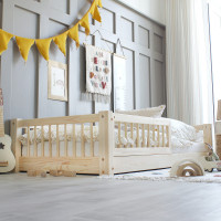 Detská Montessori posteľ z masívu borovice BASIC - 160x80 cm