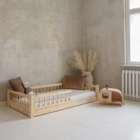Detská Montessori posteľ z masívu borovice Basic BELLO - 180x80 cm
