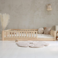 Detská Montessori posteľ z masívu borovice Basic LOVE - 200x140 cm