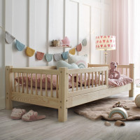 Detská posteľ z masívu borovice Basic BELLO (so šuplíkom/s prístelkou) - 180x80 cm [CLONE]