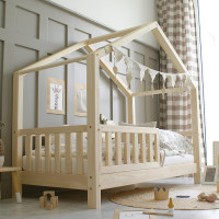 Detská domčeková posteľ z masívu borovice Bedhouse FENCE (so šuplíkom/s prístelkou) - 200x90 cm