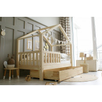 Detská domčeková posteľ z masívu borovice Bedhouse FENCE (so šuplíkom/s prístelkou) - 160x80 cm