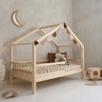 Detská domčeková posteľ z masívu borovice Bedhouse BELLO (so šuplíkom/s prístelkou) - 200x90 cm