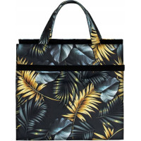 Obojstranná plážová podložka 180x50x3 cm - čierna/Golden Palms