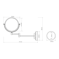 Sapho Kozmetické zrkadlo závesné, Ø 140mm, obojstranné, zlato XP012G