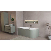 Polysan ASTRA L MONOLITH asymetrická vaňa 160x75x60cm, biela/verde 33611M.44