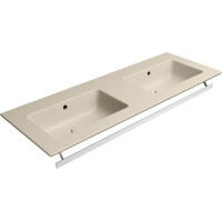 GSI PURA keramické dvojumývadlo Slim 122x46cm, bez otvoru, creta mat 8888008