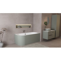 Polysan ASTRA R MONOLITH asymetrická vaňa 160x75x60cm, biela/verde 34611M.44
