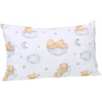 Detské bavlnené obliečky do postieľky 135x100 cm BABYMAM PREMIUM - Medvedík v oblakoch