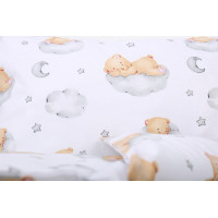 Detské bavlnené obliečky do postieľky 135x100 cm BABYMAM PREMIUM - Medvedík v oblakoch