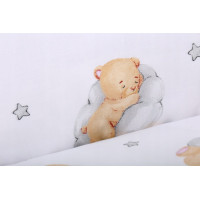 Detské bavlnené obliečky do postieľky 135x100 cm BABYMAM PREMIUM - Medvedík v oblakoch