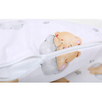 Detské bavlnené obliečky do postieľky 135x100 cm BABYMAM PREMIUM - Medvedík v oblakoch