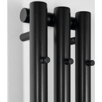 Sapho PILON vykurovacie teleso 196x1800mm, s tromi háčikmi pre uterák, čierna mat IZ128T