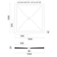 GSI Keramická sprchová vanička, štvorec 100x100x2cm, cenere mat 46101017