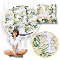 Vodeodolný sedací MAXI vankúš 100x15 cm do závesného kresla - citróny/sivý