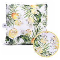 Vodeodolný sedací MAXI vankúš 100x15 cm do závesného kresla - citróny/sivý