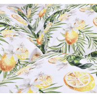 Vodeodolný sedací MAXI vankúš 100x15 cm do závesného kresla - citróny/sivý