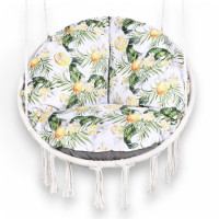 Vodeodolný sedací MAXI vankúš 100x15 cm do závesného kresla - citróny/sivý