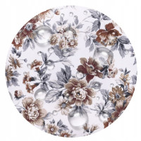Vodeodolný sedací MAXI vankúš 100x15 cm do závesného kresla - hnedé kvety / hnedý