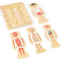 Bigjigs Toys Drevené puzzle Anatómia chlapec