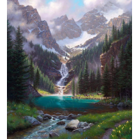 NORIMPEX Diamantové maľovanie Horský potok 30x40cm