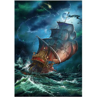 NORIMPEX Diamantové maľovanie Plachetnica v búrke 30x40cm