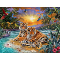 NORIMPEX Diamantové maľovanie Tigria rodinka 30x40cm