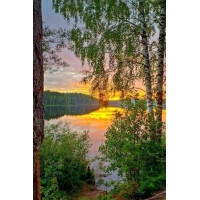 NORIMPEX Diamantové maľovanie Západ slnka nad jazerom 30x40cm