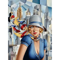 TREFL Drevené puzzle Art: Catherine Abel - Leto v meste 200 dielikov