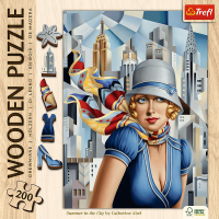 TREFL Drevené puzzle Art: Catherine Abel - Leto v meste 200 dielikov