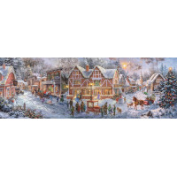 CLEMENTONI Panoramatické puzzle Vianočná kolekcia: Príprava na Vianoce 1000 dielikov