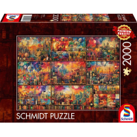 SCHMIDT Puzzle Cestovanie s knihami a vínom 2000 dielikov