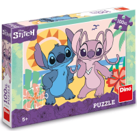 DINO Svietiace puzzle Stitch na pláži XL 100 dielikov