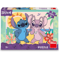 DINO Svietiace puzzle Stitch na pláži XL 100 dielikov