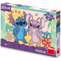 DINO Svietiace puzzle Stitch na pláži XL 100 dielikov