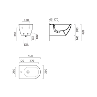 GSI PURA ECO bidet závesný, 36x55cm, biela mat 8867109