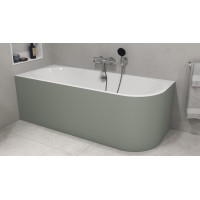 Polysan VIVA L MONOLITH asymetrická vaňa 180x75x60cm, biela/verde 72099M.44