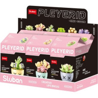 Sluban Flowers M38-B1076 Sukulenty v kvetináči Displej 6 ks