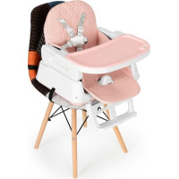 ECOTOYS Jedálenská stolička 3v1 ružová