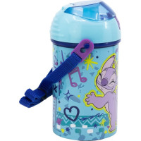 STOR Fľaša na pitie s popruhom Stitch 450 ml