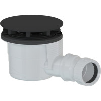 Polysan Vaničkový sifón, priemer 90mm, DN40, krytka čierna mat 17911B
