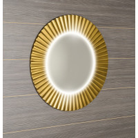 Sapho PRIDE okrúhle zrkadlo s LED osvetlením v ráme ø 90cm, zlato PD950
