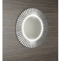 Sapho PRIDE okrúhle zrkadlo s LED osvetlením v ráme ø 90cm, strieborná PD952
