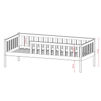 Detská posteľ z masívu borovice AIDA - 200x90 cm - BIELA